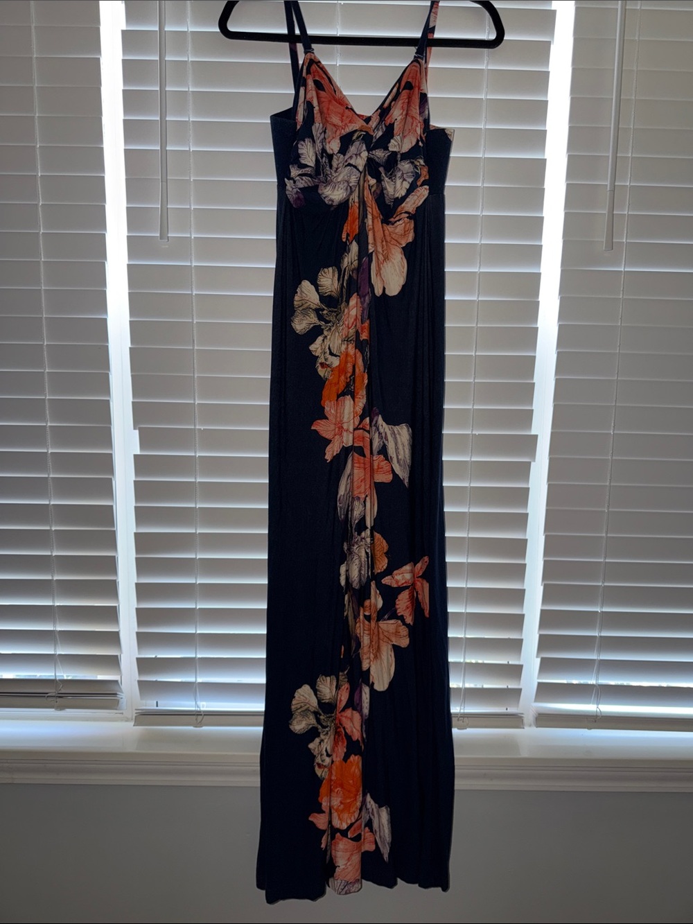 Tommy Bahama Navy Floral Maxi Dress with Orange and Cream Blooms